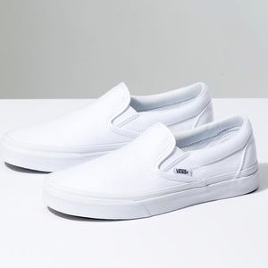 Size 9 White Slip-On Vans